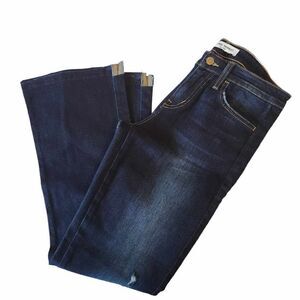 FLYING Monkey Platinum Mid Rise Cropped Flare Dark Wash Jeans Size 25/ XS